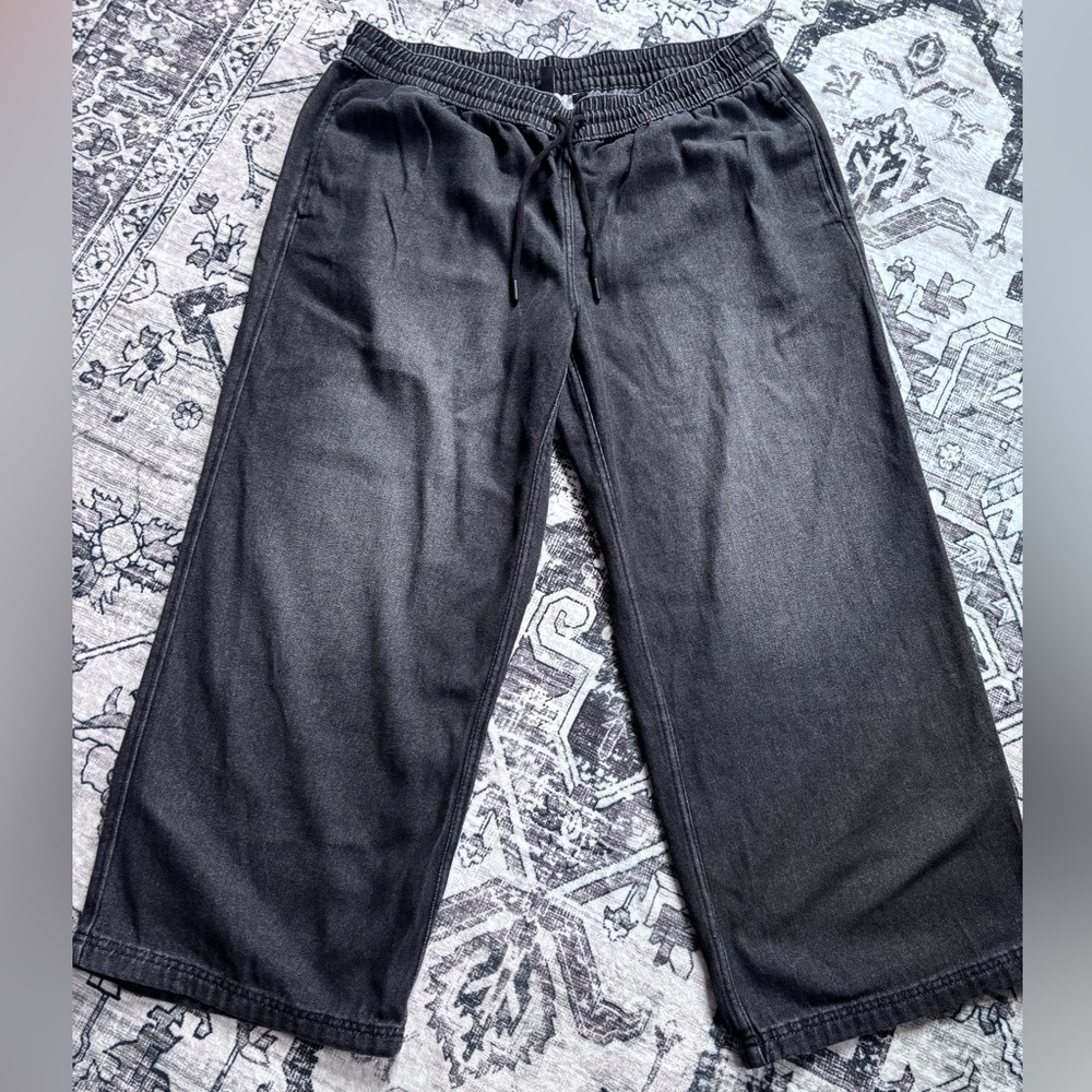 H&M Thin Denim Charcoal Wide Leg Jeans